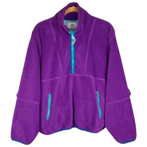 Urban Outfitters Fleece Jacket Womens Size Large Purple Pullover‎ Half-Zip